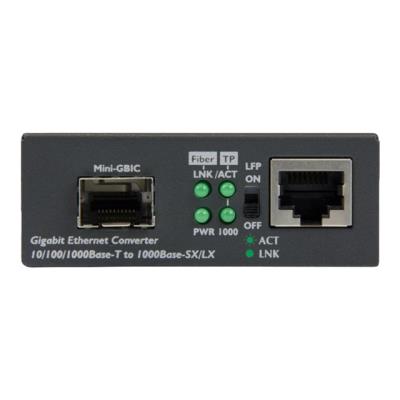 StarTech.com Gigabit ethernet glasvezel media converter met open SFP slot - glasvezel mediaconverter - Ethernet, Fast Ethernet, Gigabit Ethernet