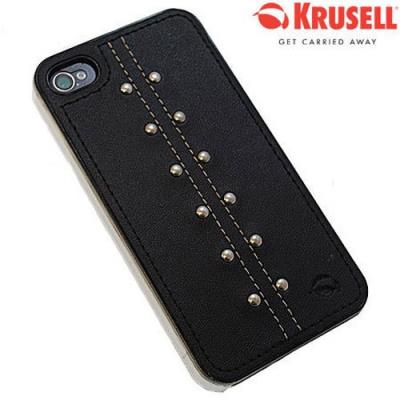 Krusell Kalix UnderCover - Hardcase voor mobiele telefoon - polycarbonaat, kunstleer - zwart - voor Apple iPhone 4