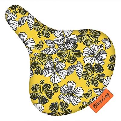 Sattel-stu bikecap couvre-selle pour adulte motif hawaii jaune