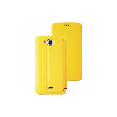 Étui flip case pour wiko slide jaune mocca design erwisli1 jaune