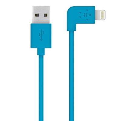 Belkin F8J147bt04-BLU Câble USB Connecteur lightning Coudé 2.4A pour iPhone 5, 5S, 5C, 6, 6S, 6+, 6S+, iPad mini, iPad 4, iPod Touch 5G, iPod Nano 7G - bleu  1.20m