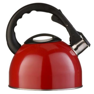 premier housewares 0505118 bouilloire à sifflet en acier inoxydable rouge 2,5 l