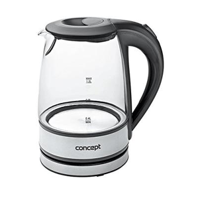 Concept hausgeräte rk4900 verre d'eau bouilloire, 1,2 l, 1630 w, acier inoxydable/verre
