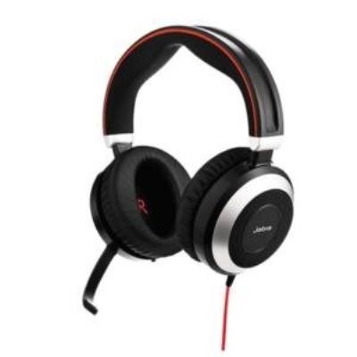 Jabra evolve 80 uc duo headset with 3.5mm jack, 14401-11 (with 3.5mm jack active noise cancellation, (without usb controller), h