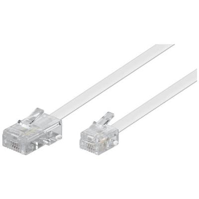Wentronic câble modulaire 4 broches fiche 8p4c vers fiche 6p4c 10m blanc