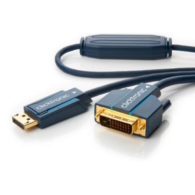 Clicktronic casual câble adaptateur de displayport dvi 5 m bleu