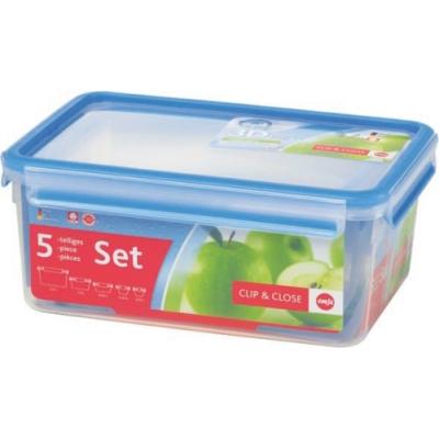 EMSA 508568 CLIP & CLOSE 3D PERFECT CLEAN LOT DE 5 BOÎTES ALIMENTAIRE