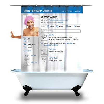 Rideau de douche profil réseau sociaux