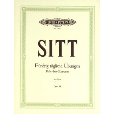 Partitions classique EDITION PETERS SITT HANS - 50 DAILY EXERCISES OP.98 - VIOLIN Ensemble à cordes