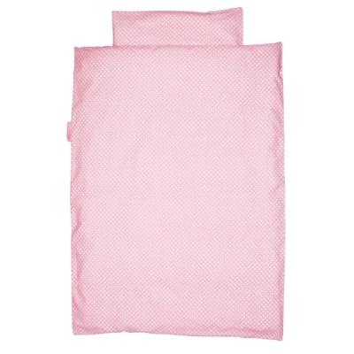 taftan - housse de couette et taie d'oreiller à pois rose (100 x 135 cm) - rose