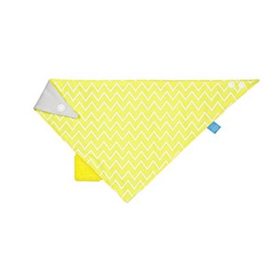 Lässig bandana avec elément de dentition en silicone motif zigzag yellow blanc