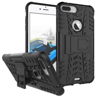 Coque en TPU Cool Tyre Dual + stand pour iPhone 7 Plus 5.5 Inch - Noir