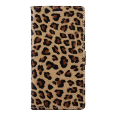 Etui en PU Leopard Glossy pour Sony Xperia XZ