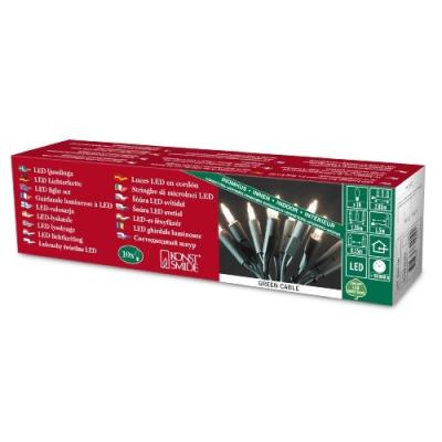 KONSTSMIDE 6300-100 MINI GUIRLANDE 10 LED BLANC CHAUD RETRO DESIGN + CÂBLE VERT 230 V