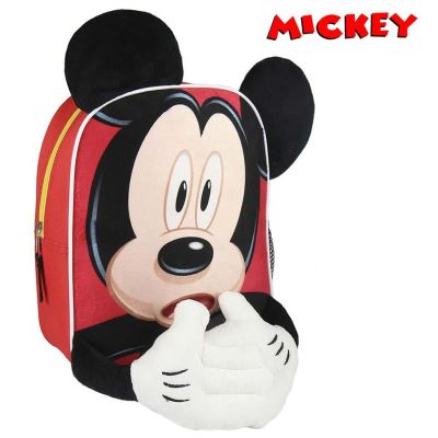 Mickey Sac à dos Cartable en velours mains amovibles 30x24