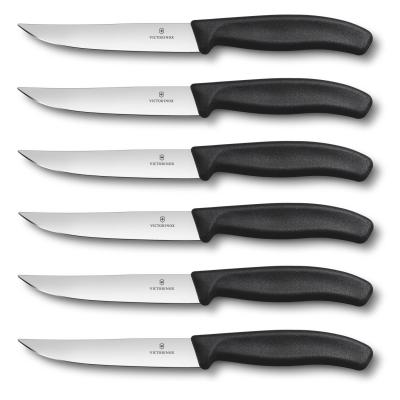 6 Couteaux à steak Victorinox lame 12cm manche noir