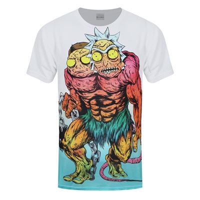 Rick and Morty T-Shirt Monster Sublimation sur tout impression Homme Blanc