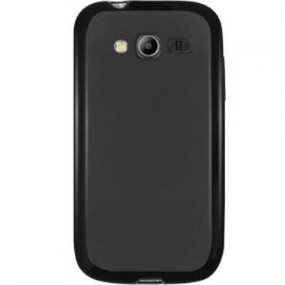Coque Souple Housse minigel noire mat Galaxy Ace 4 avec contour brillant glossy
