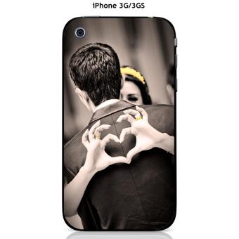 Coque Apple iPhone 3G / 3GS design Couple cœur avec les doigts