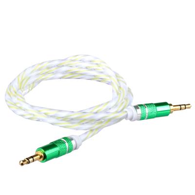 Lilware Câble Audio AUX 3.5mm Tressé En Tissu Tricoté De Vest PVC Transparente 0.9M Mâle à Mâle. Vert