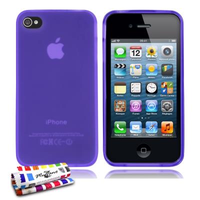 Coque Souple Ultra-Slim Le Glossy Hybrid Violet pour APPLE IPHONE 4