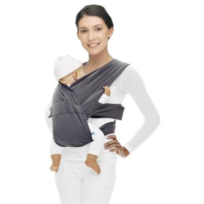 Wallaboo porte bébé cross ergonomique de la naissance, un confort optimal du bébé et du porteur, gris