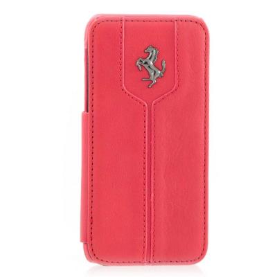 Etui Ferrari Monte Carlo cuir rouge rabat latéral iPhone 5C FEMTFLBKPMRE