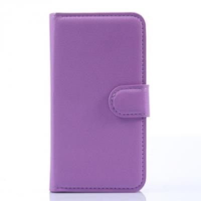 Etui type portefeuille violet pour Wiko Sunset avec rabat latéral articulé fonction stand