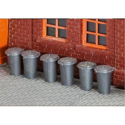 Modélisme HO : Accessoires de décor : 10 poubelles Faller