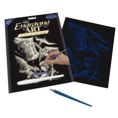 ROYAL & LANGNICKEL GLO15 GRAVURE D'ART BRILLANT DANS LE NOIR TAILLE A4 PTÉRODACTYLE