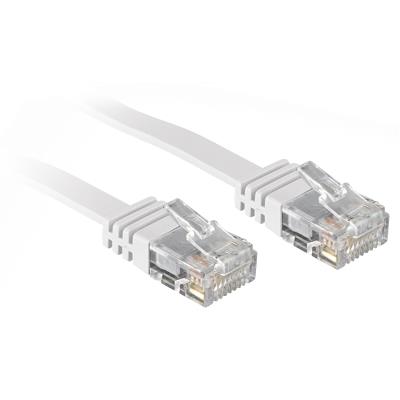 Câble réseau plat Patch cat.6 U/UTP, cuivre, blanc, 0,3m