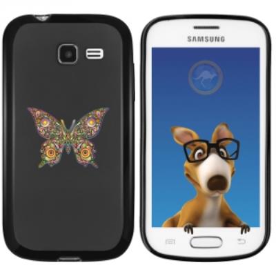 Coque Souple en gel noir pour Galaxy Trend Lite avec impression Motifs papillon psychédélique