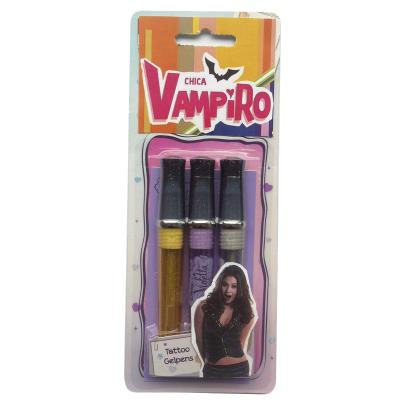 3 stylo gel tatoo Chica Vampiro