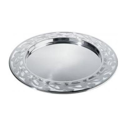ALESSI SG30 ETHNO PLATEAU ROND AVEC BORD AJOURÉ EN ACIER INOXYDABLE 18/10 BRILLANT