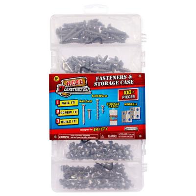 Real Construction – Fixations à Kid Wood + Boite de Rangement – 100 Vis et Clous