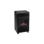 Poêle à gaz fonte véritable Effet poêle à bois 3.4 KW Noir mat Chauffage  d'appoint