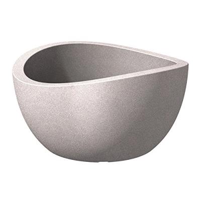 Scheurich 55368 252/40 Wave Globe Coupe De Fleurs Plastique Granit Taupe Diamètre 40 Cm
