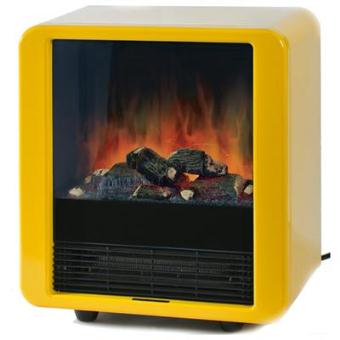 Chemin/ée electrique 1500w Ewt mini cube jaune