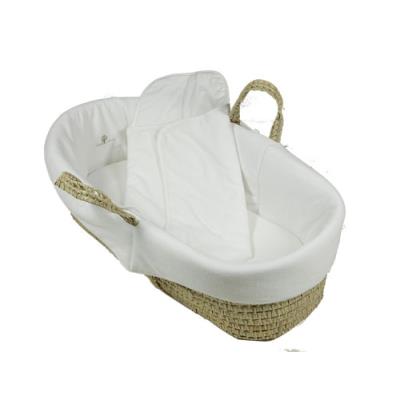 Couffin en osier et coton biologique Blanc