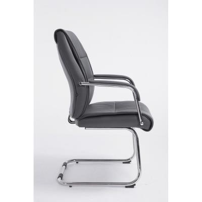 Fauteuil De Bureau Sans Roulette Ergonomique En Simili Cuir Rembourre Gris Bur10066 Achat Prix Fnac