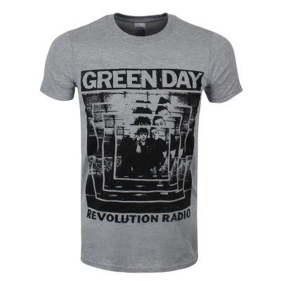 Green Day T-Shirt Power Shot Homme Gris