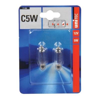 Unitec ampoule voiture 12 volt 5 watt c5w lot de 2 77830