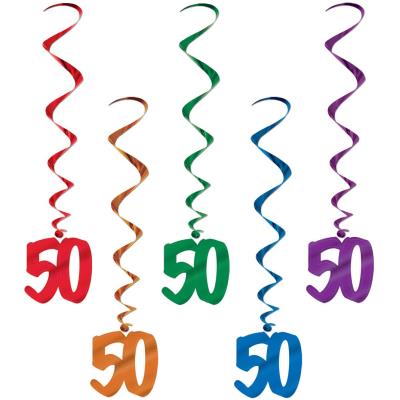 Guirlandes anniversaire 50 ans multicolores (x5)
