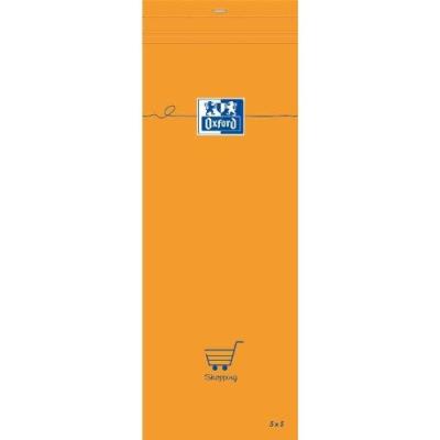 Oxford bloc-notes shoping orange 74 x 210 mm quadrillé 80 f 100106276
