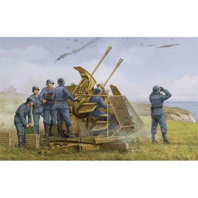 Maquette canon anti aérien allemand : flak 43 3.7cm zwilling trumpeter