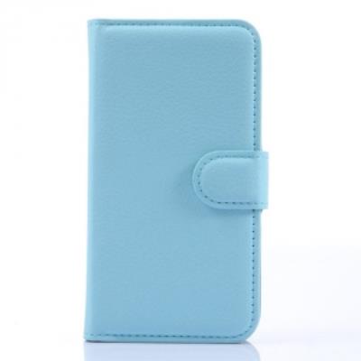 Etui type portefeuille bleu pour Wiko Sunset avec rabat latéral articulé fonction stand