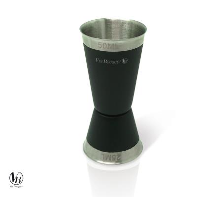 Vinbouquet - mesureur double à cocktail acier/gomme 25/50 ml