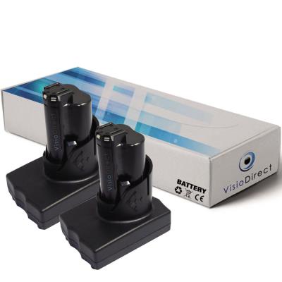 Lot de 2 batteries pour AEG Milwaukee 2454-22 clé à chocs 3/8 po 3000mAh 12V - Visiodirect -