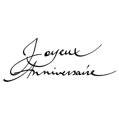 Tampon en bois joyeux anniversaire 70x25mm - artémio