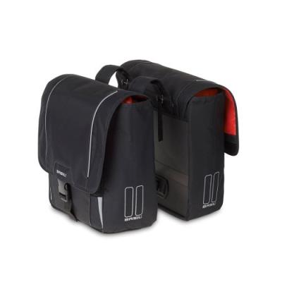 Basil double sacoche de vélo design sport noir 32 l